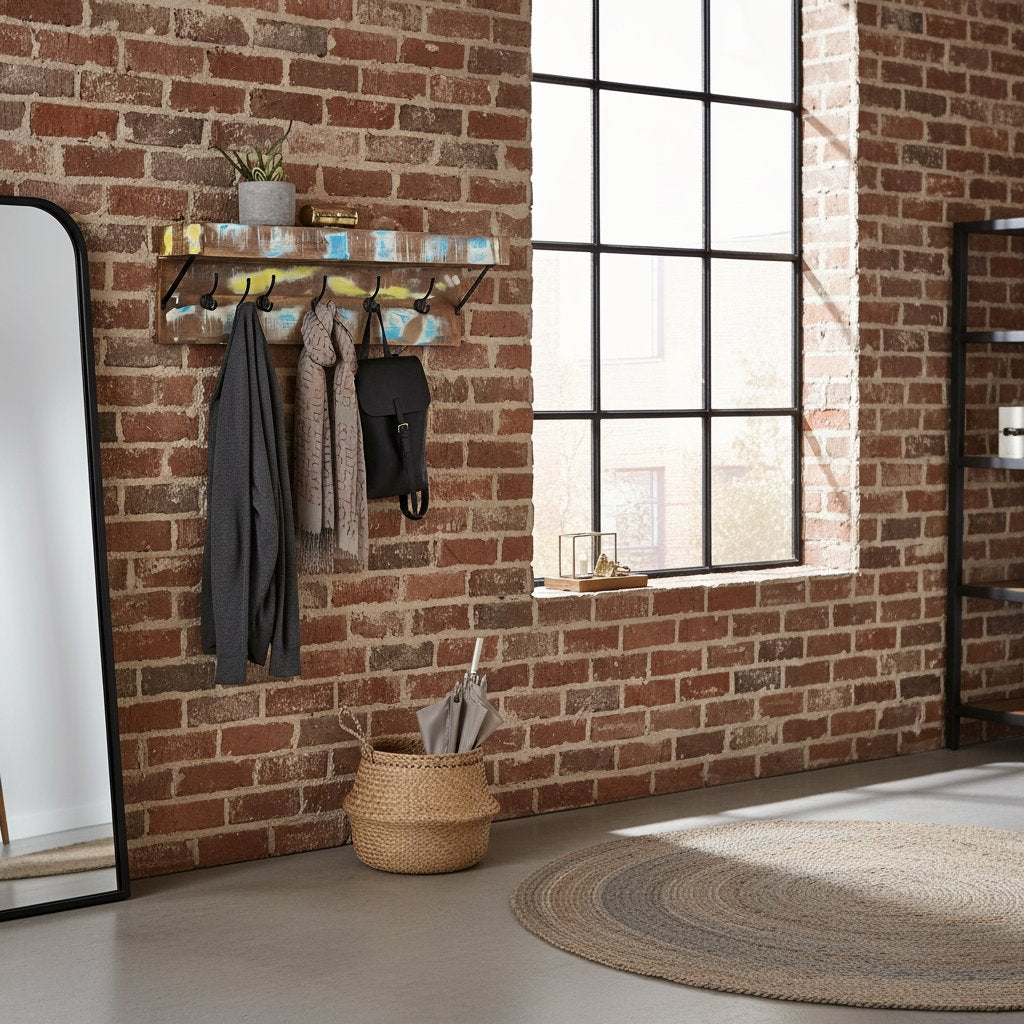 Porte-Manteau Mural Style Industriel