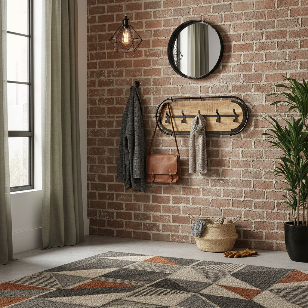 Porte-Manteau en Bois Design Industriel