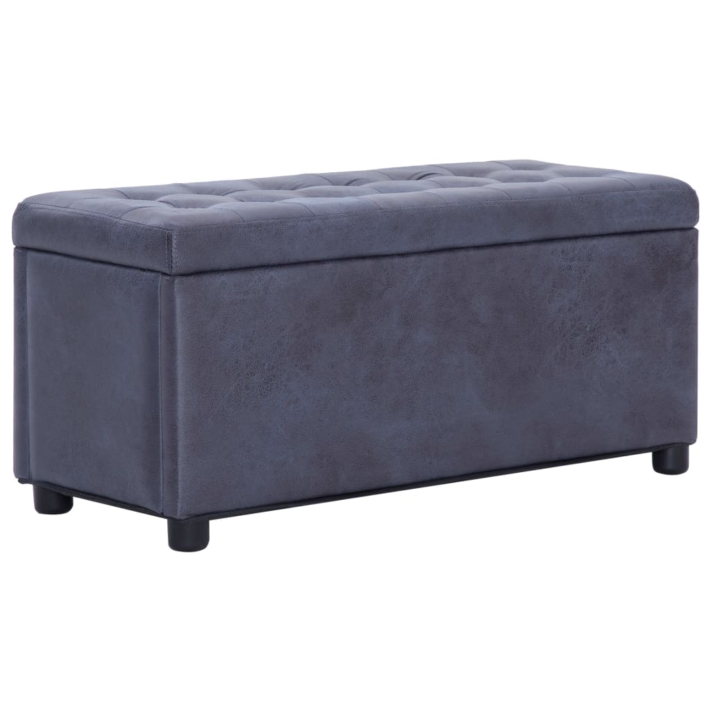 Pouf Style Industriel Vintage en Daim-Gris-La-Fabrique-Industrielle