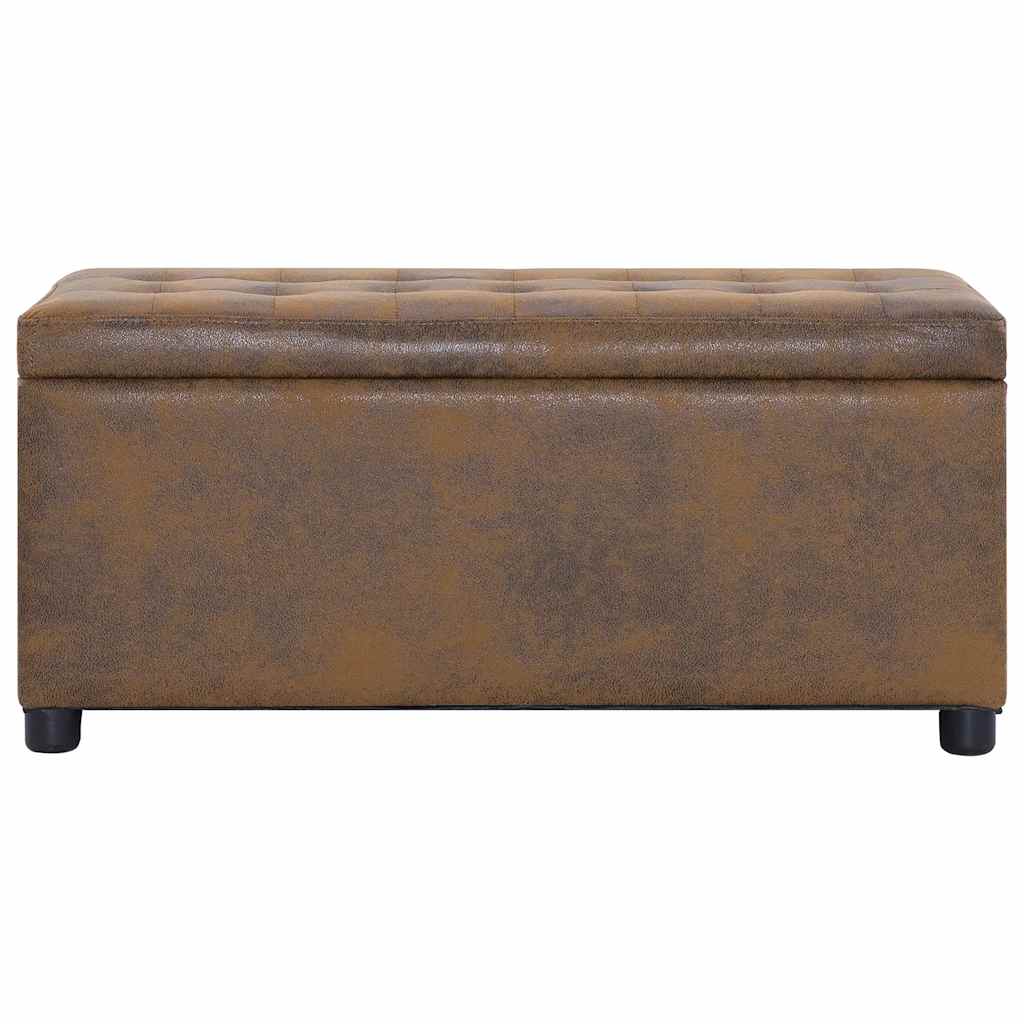 Pouf Style Industriel Vintage en Daim-La-Fabrique-Industrielle