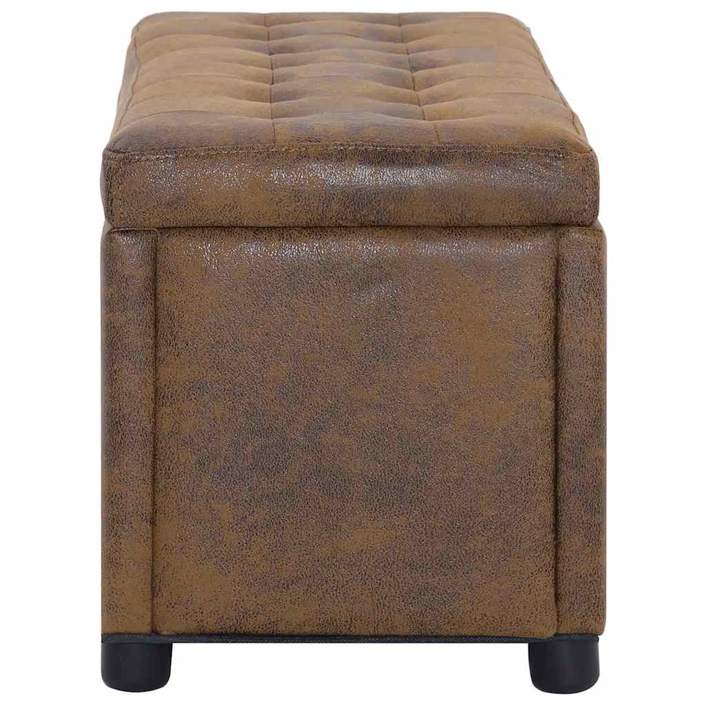 Pouf Style Industriel Vintage en Daim-La-Fabrique-Industrielle