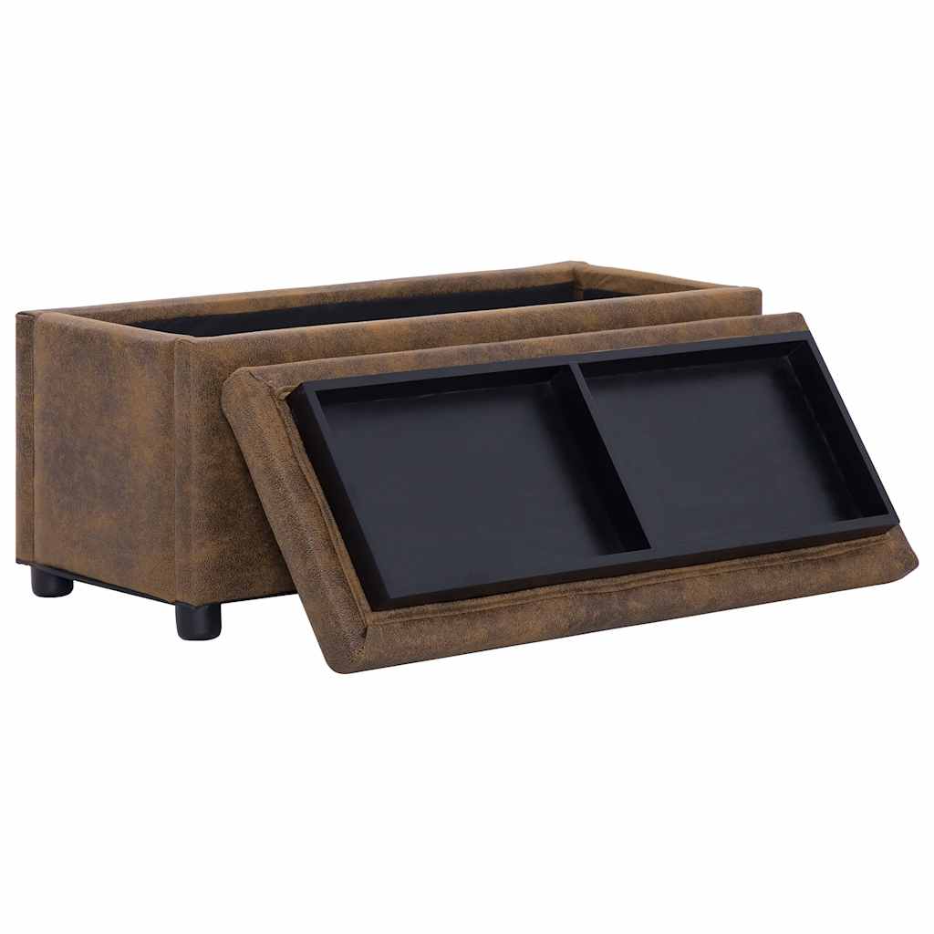 Pouf Style Industriel Vintage en Daim-La-Fabrique-Industrielle