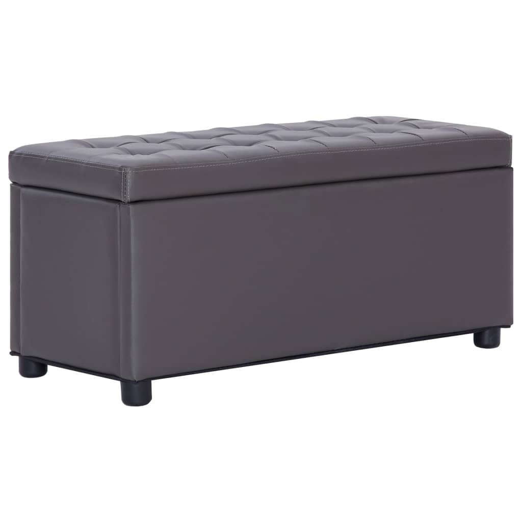 Pouf de Rangement Industriel en Cuir-Gris-La-Fabrique-Industrielle