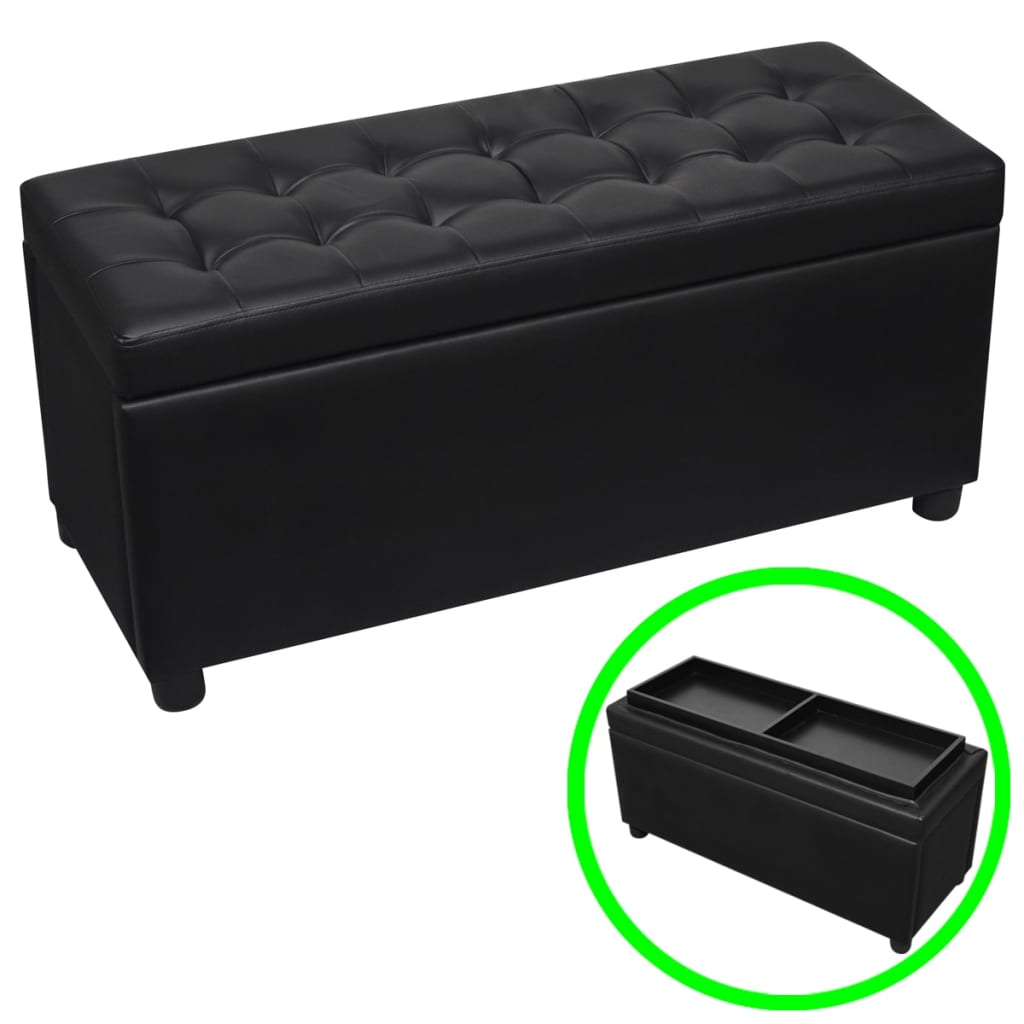 Pouf de Rangement Industriel en Cuir-Noir-La-Fabrique-Industrielle