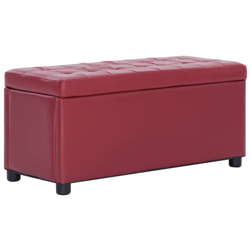 Pouf de Rangement Industriel en Cuir-Rouge bordeaux-La-Fabrique-Industrielle