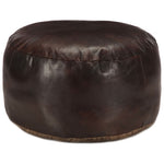 Pouf en Cuir Véritable de Chèvre Marron-Marron foncé-1-La-Fabrique-Industrielle