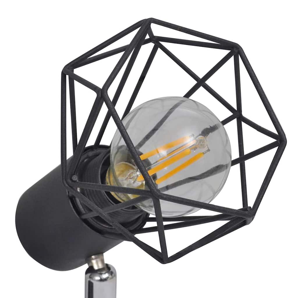 Projecteur Style Industriel Noir Avec 2 Ampoules À Filament Led-La-Fabrique-Industrielle