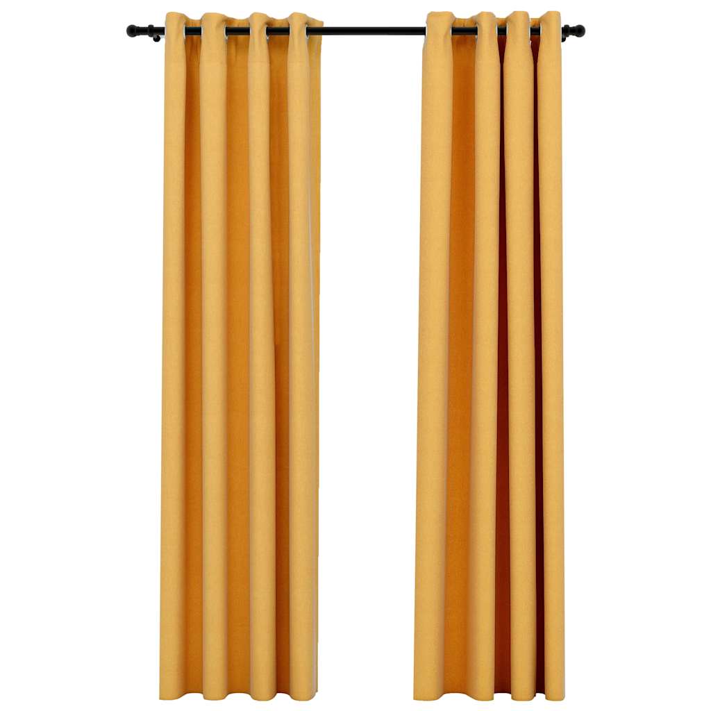 Rideaux Occultants Aspect Lin À Œillets 2 Pcs-La-Fabrique-Industrielle