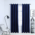 Rideaux Occultants Et Anneaux 2Pcs Velours 140X225Cm-Bleu foncé-2-140 x 225 cm-La-Fabrique-Industrielle