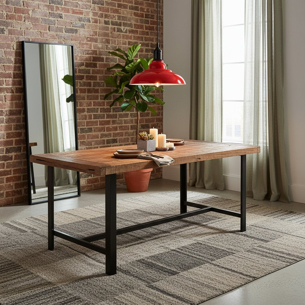 Suspendue Industrielle Salon en Métal Rouge