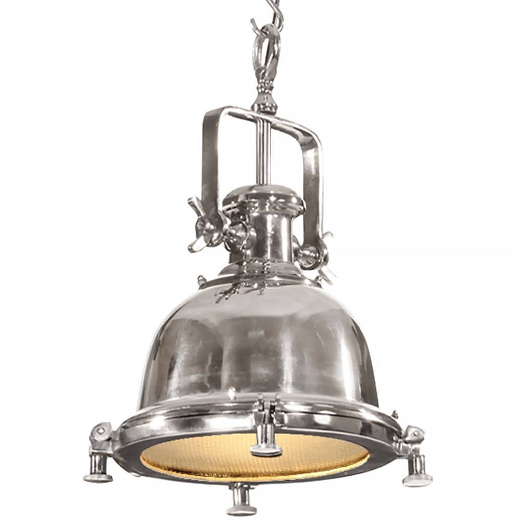 Suspension Industrielle Ancienne en Aluminium-1-29 x 29 x 153 cm-La-Fabrique-Industrielle