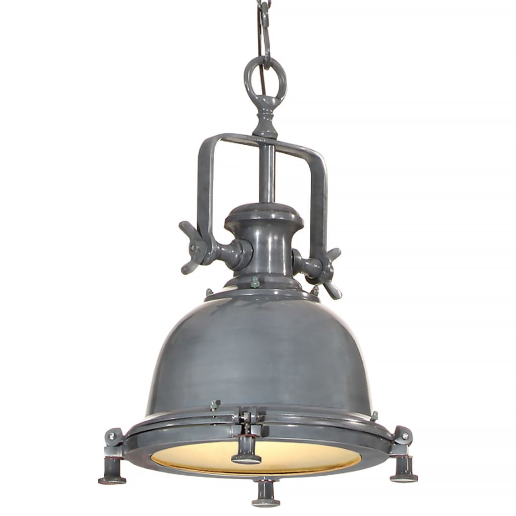 Suspension Industrielle Ancienne en Aluminium-1-34 x 34 x 146 cm-La-Fabrique-Industrielle