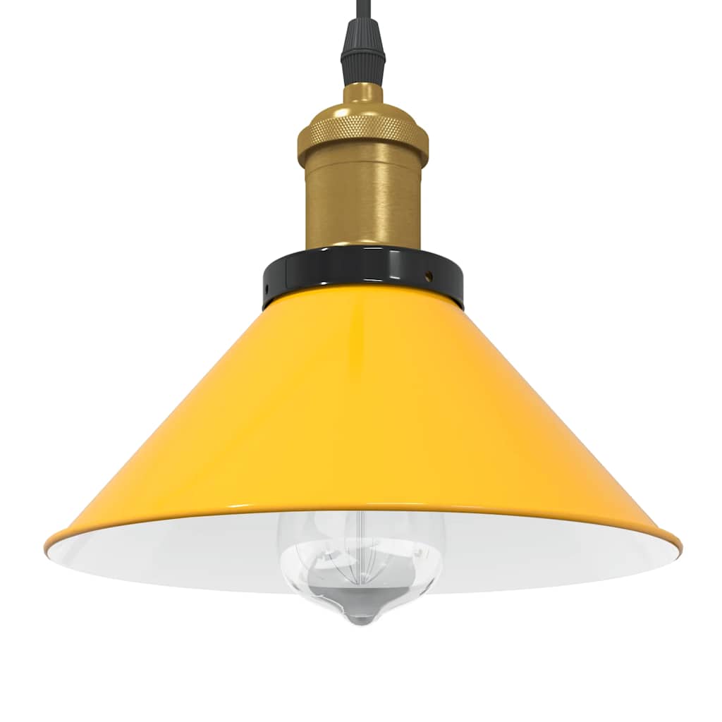 Suspension Industrielle Noire Style Vintage-Jaune brillant-1-La-Fabrique-Industrielle