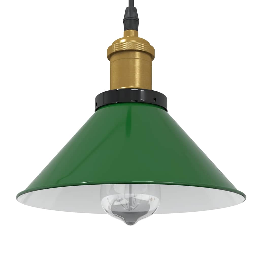 Suspension Industrielle Noire Style Vintage-Vert brillant-1-La-Fabrique-Industrielle