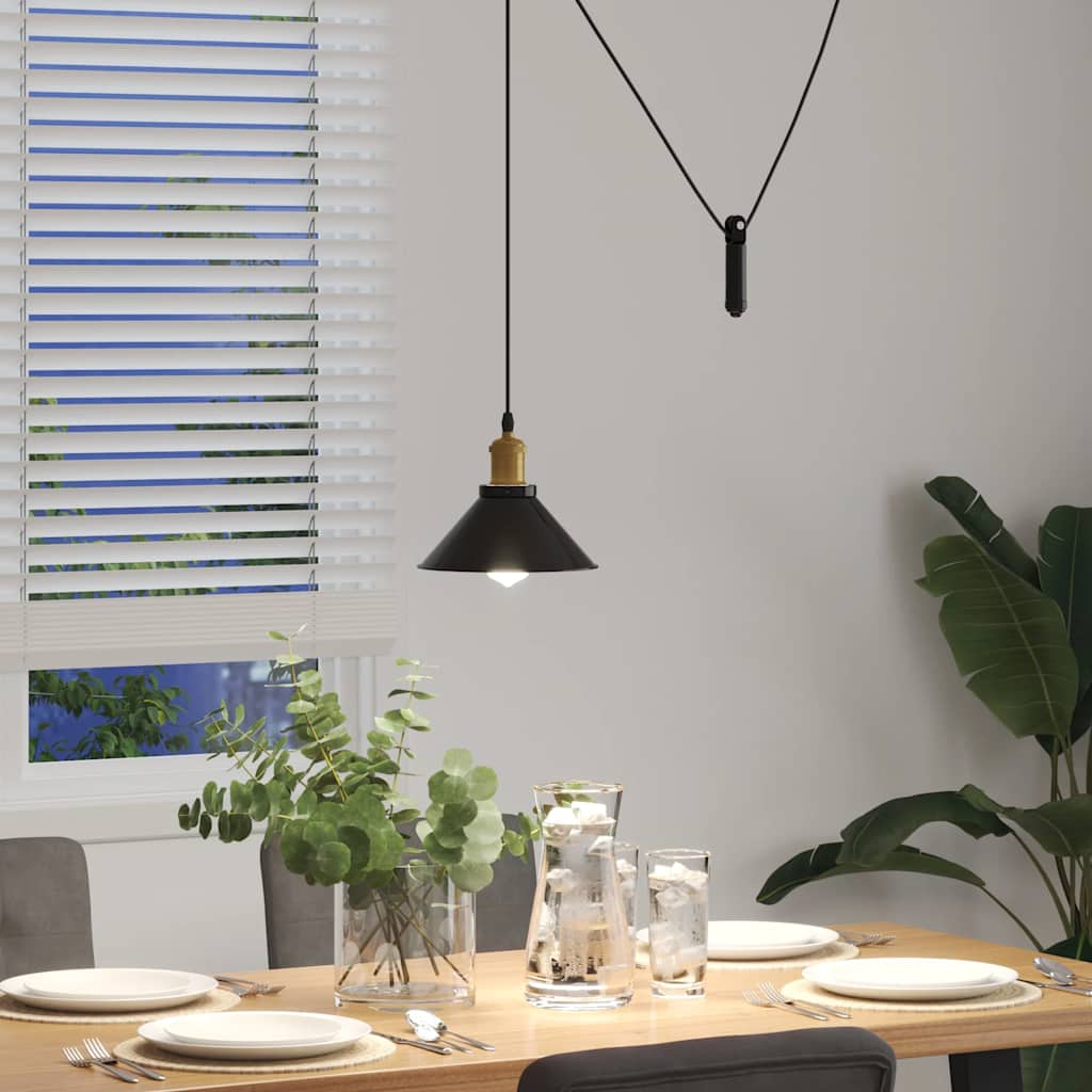 Suspension Industrielle Noire Style Vintage-La-Fabrique-Industrielle