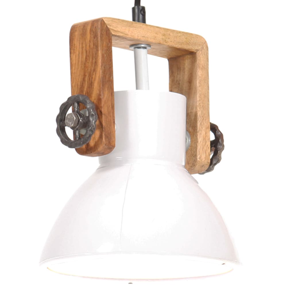 Suspension Industrielle en Fer Blanc et Bois-1-Ø 19 cm-La-Fabrique-Industrielle