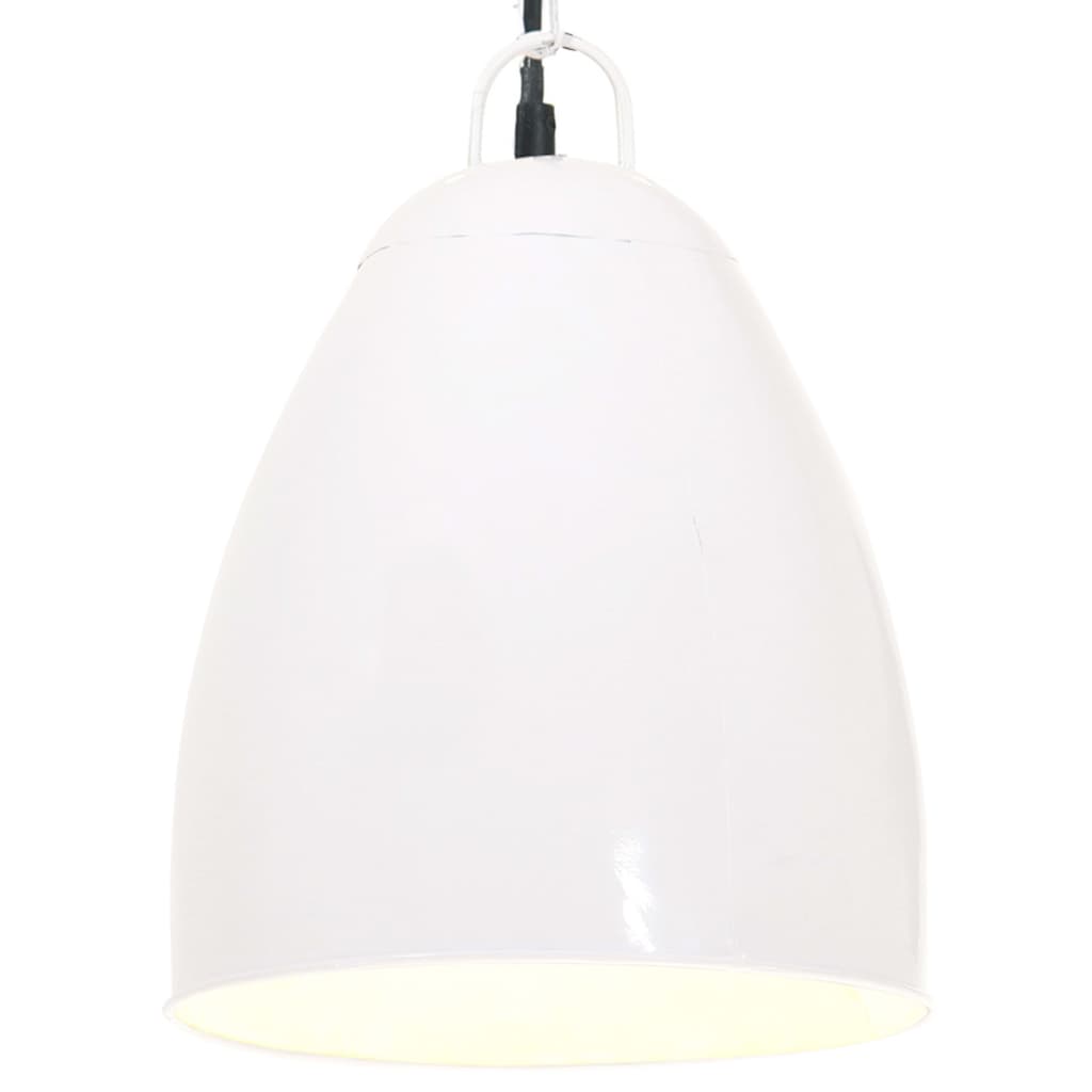 Suspension Industrielle en Métal Blanc-1-Ø 32 cm-La-Fabrique-Industrielle