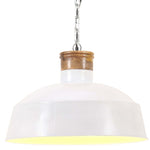 Suspension Luminaire Ancienne en Fer et Bois-1-Φ 58 cm-La-Fabrique-Industrielle