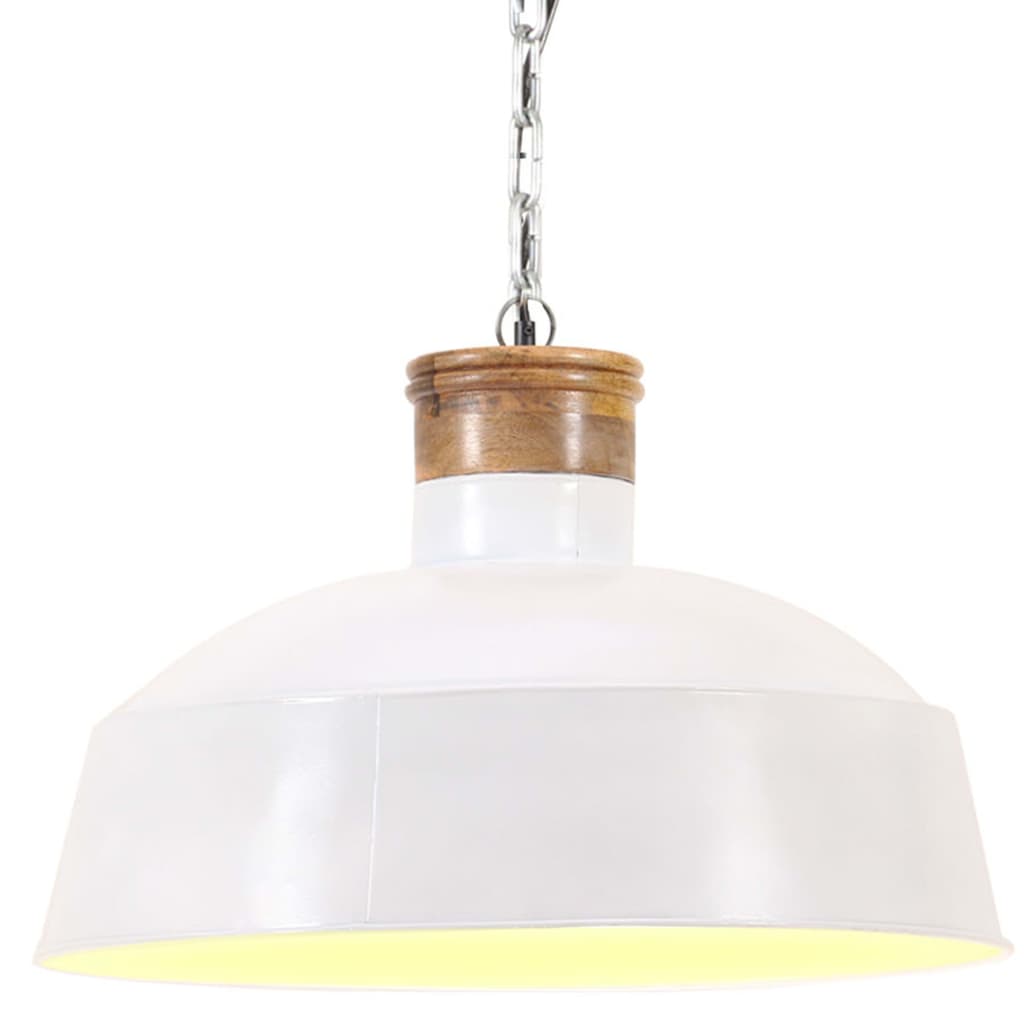 Suspension Luminaire Ancienne en Fer et Bois-1-Φ 58 cm-La-Fabrique-Industrielle