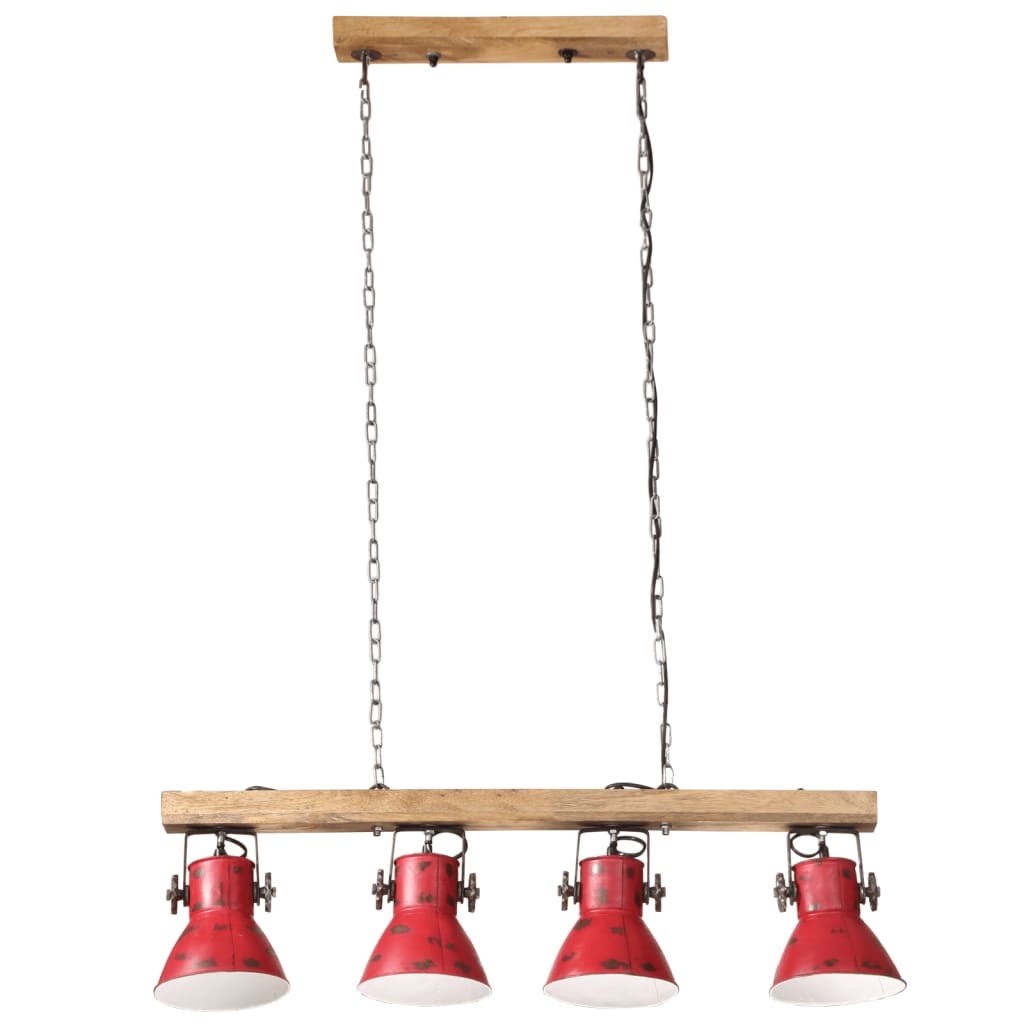 Suspension Luminaire Industriel en Fer et Bois-La-Fabrique-Industrielle