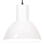 Suspension Luminaire Industriel en Métal Blanc-1-Ø 28.5 cm-La-Fabrique-Industrielle
