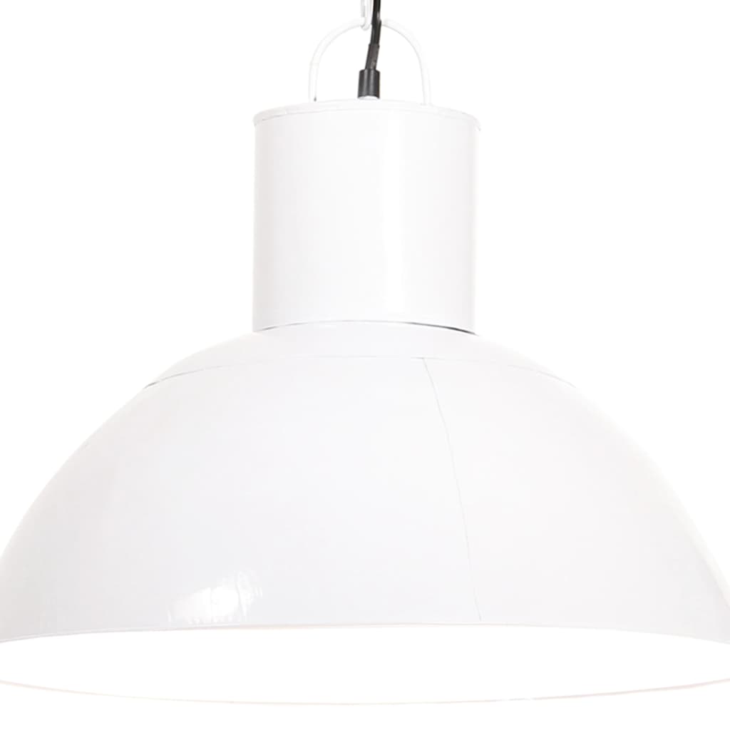 Suspension Luminaire Industriel en Métal Blanc-1-Ø 48 cm-La-Fabrique-Industrielle