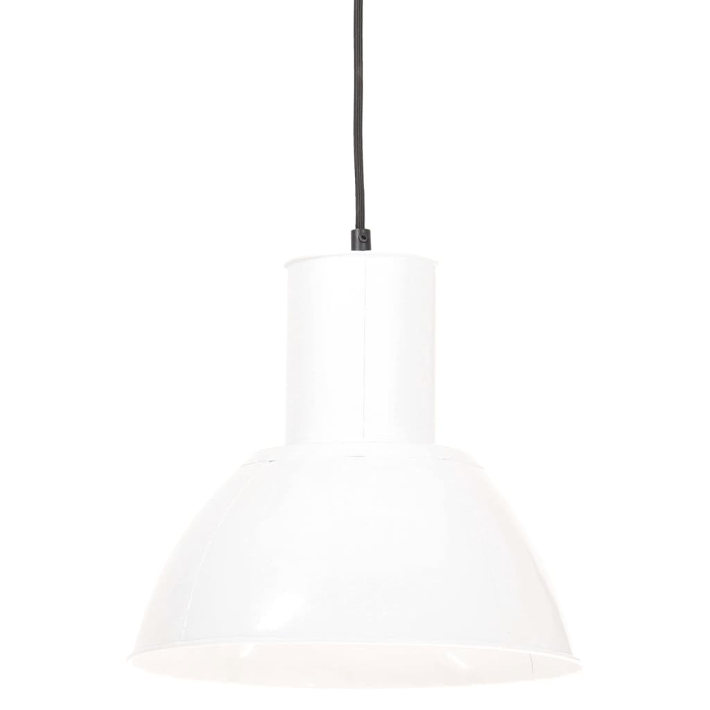 Suspension Luminaire Industriel en Métal Blanc-La-Fabrique-Industrielle