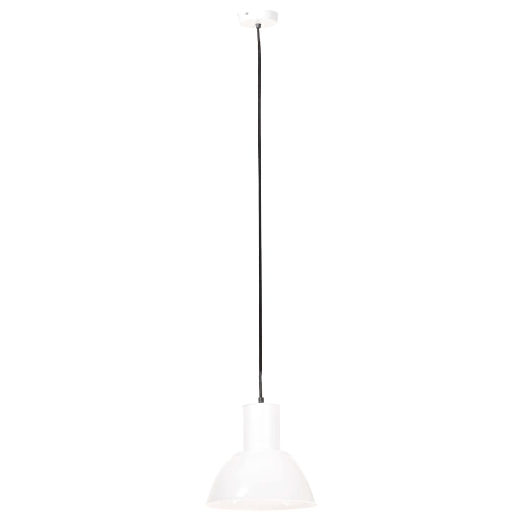 Suspension Luminaire Industriel en Métal Blanc-La-Fabrique-Industrielle