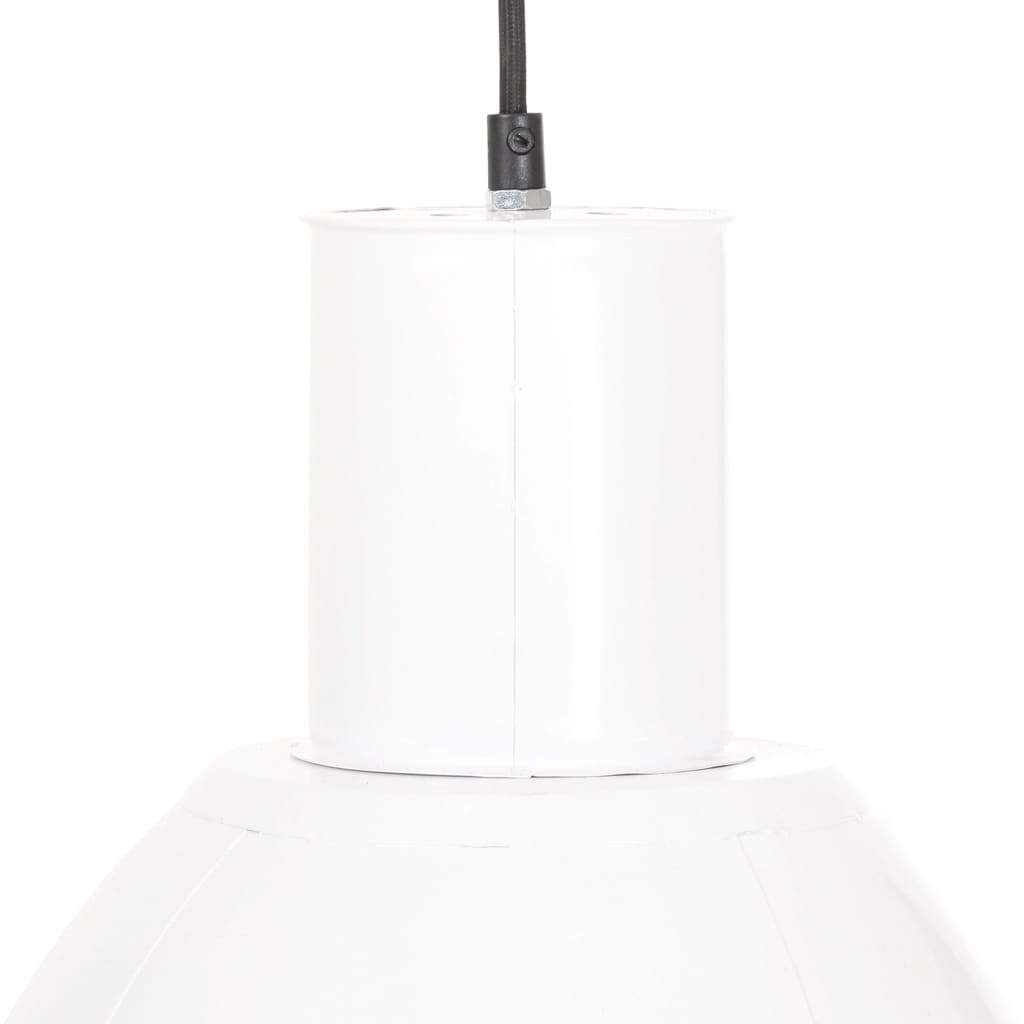 Suspension Luminaire Industriel en Métal Blanc-La-Fabrique-Industrielle