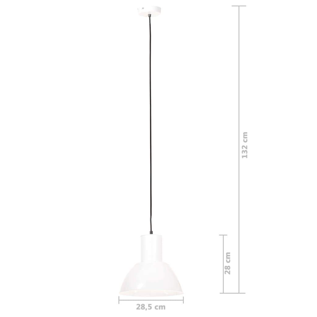 Suspension Luminaire Industriel en Métal Blanc-La-Fabrique-Industrielle