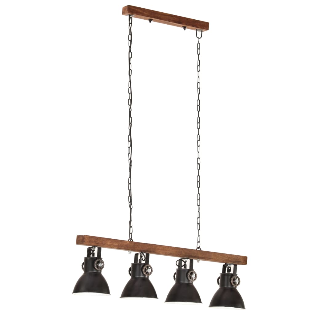 Suspension Luminaire Style Industriel en Bois et Fer-La-Fabrique-Industrielle