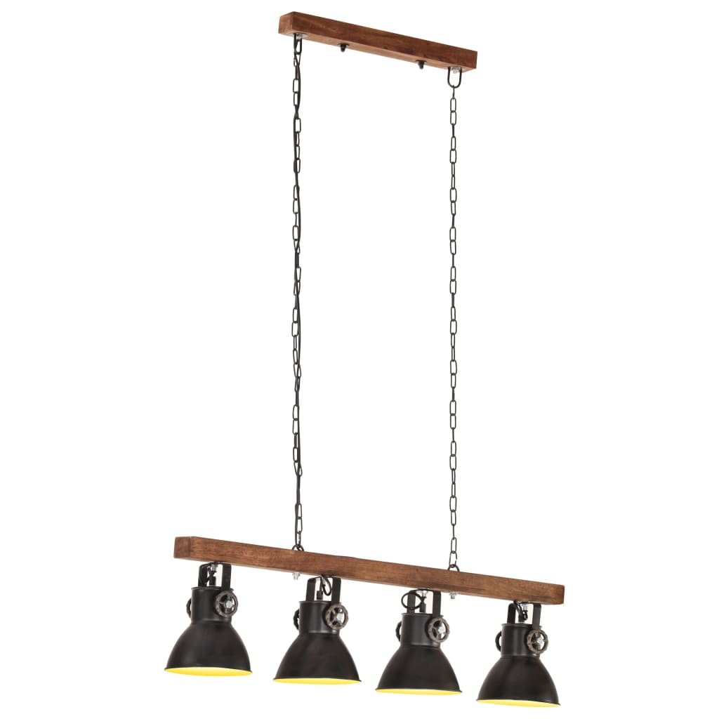 Suspension Luminaire Style Industriel en Bois et Fer-La-Fabrique-Industrielle