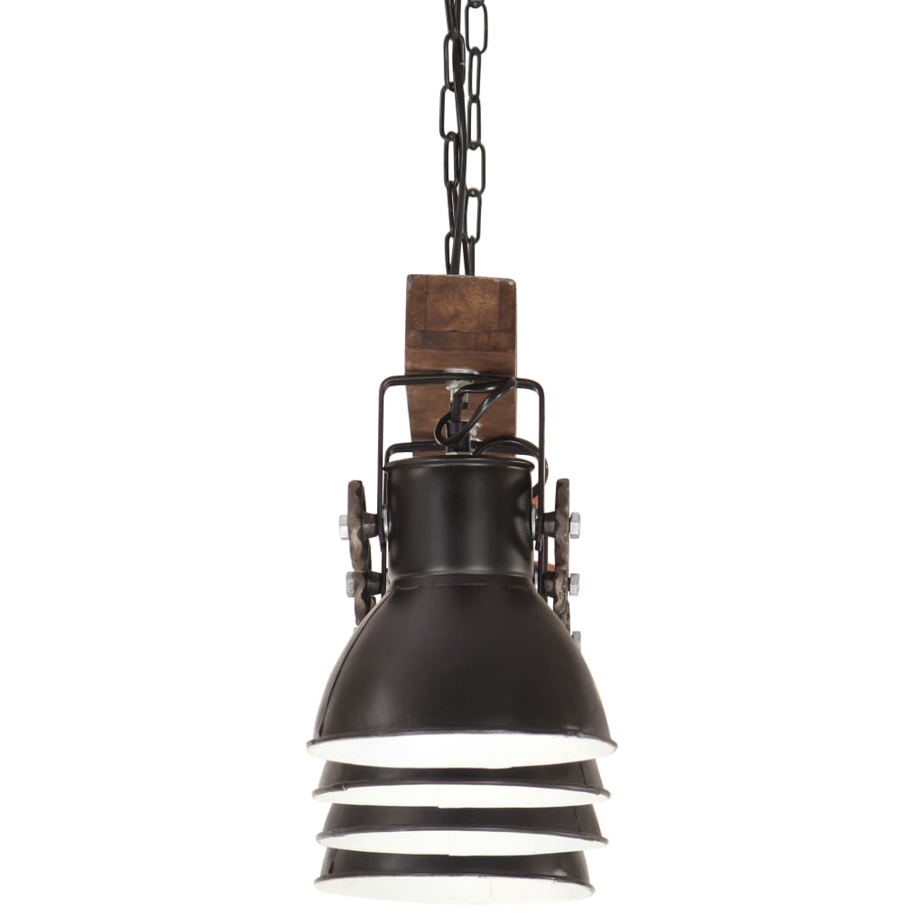 Suspension Luminaire Style Industriel en Bois et Fer-La-Fabrique-Industrielle