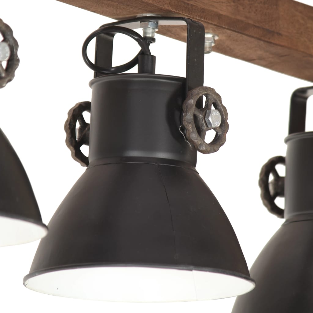 Suspension Luminaire Style Industriel en Bois et Fer-La-Fabrique-Industrielle