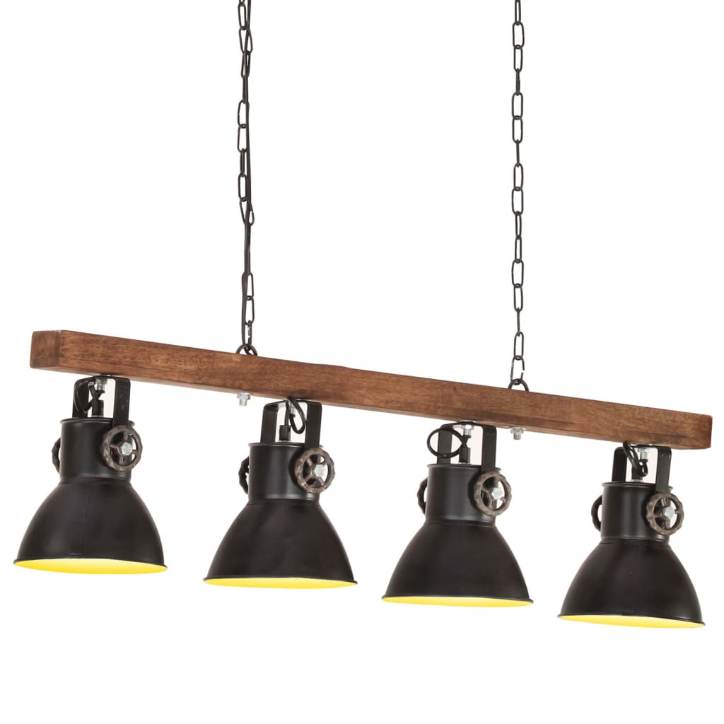 Suspension Luminaire Style Industriel en Bois et Fer-La-Fabrique-Industrielle