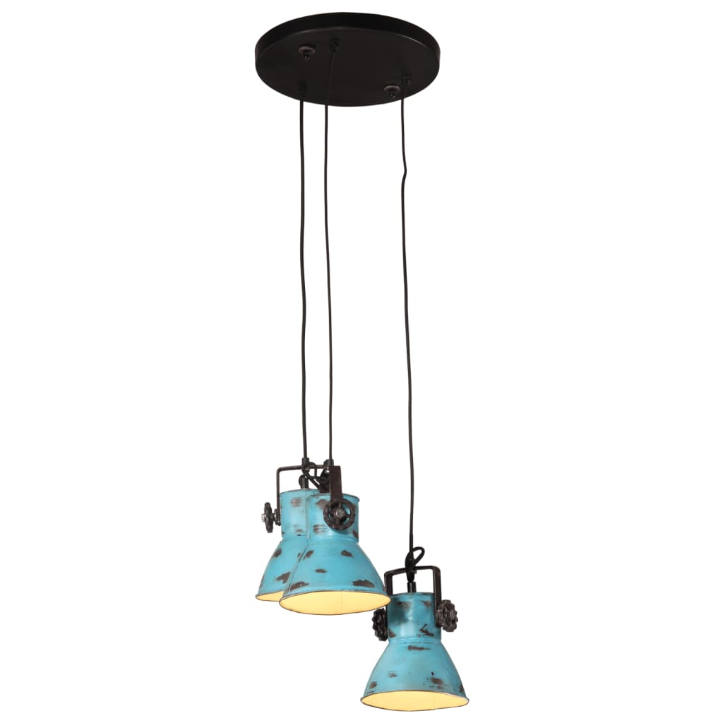 Suspension Multiple Industrielle en Fer-Bleu-1-La-Fabrique-Industrielle