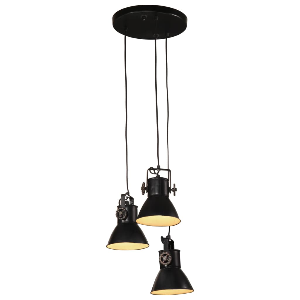 Suspension Multiple Industrielle en Fer-Noir-1-La-Fabrique-Industrielle