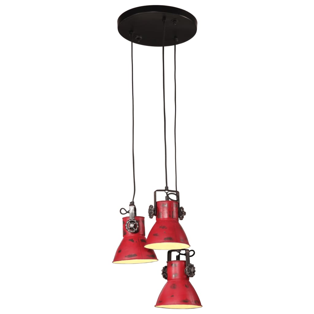 Suspension Multiple Industrielle en Fer-Rouge-1-La-Fabrique-Industrielle