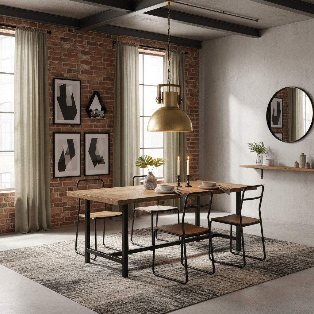 Suspension Luminaire en Métal Doré Industriel