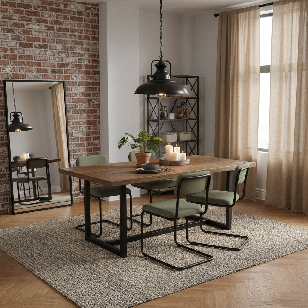 Suspension en Métal et Vieux Bois au Style Vintage