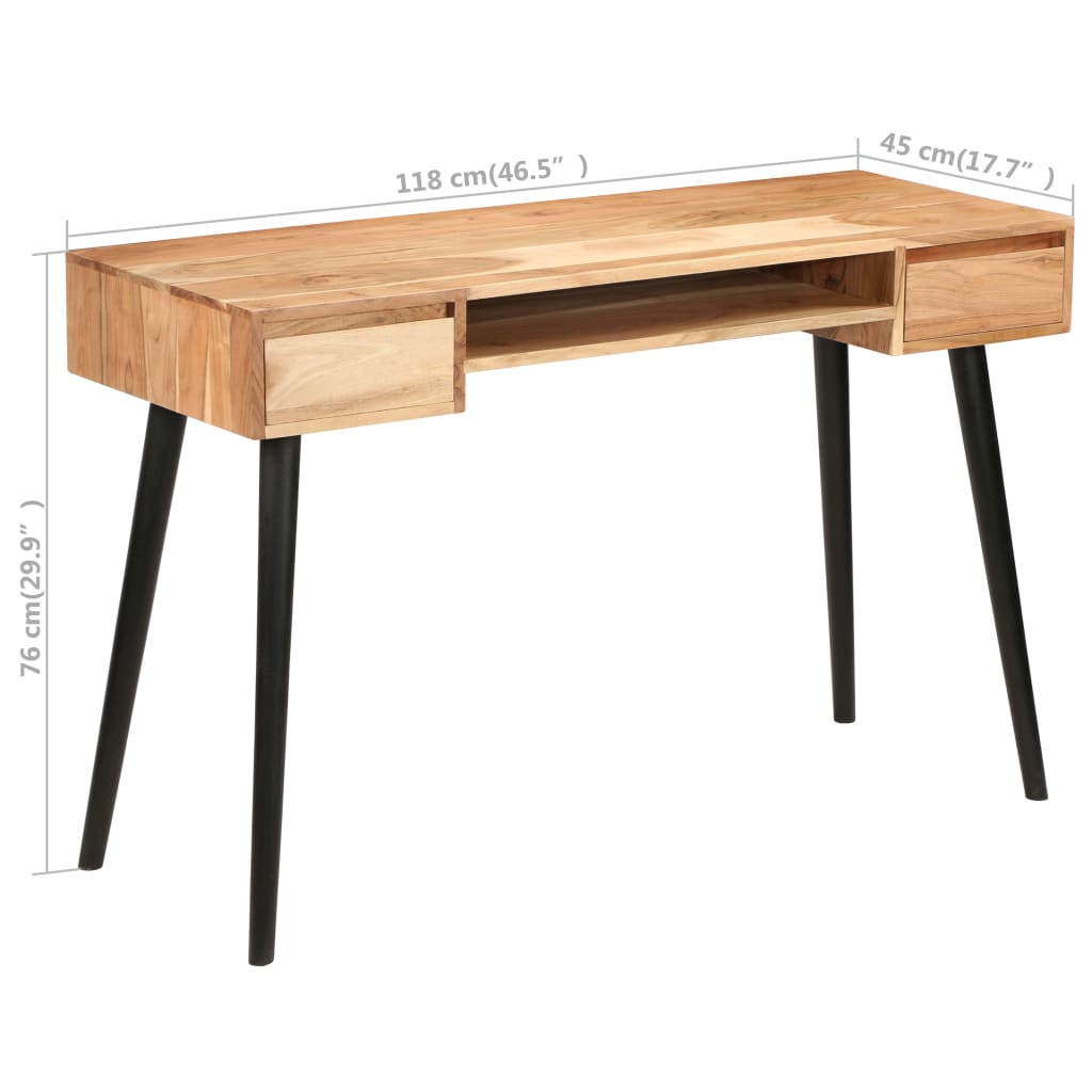 Table À Écrire Bois D'acacia Massif 118 X 45 X 76 Cm-La-Fabrique-Industrielle