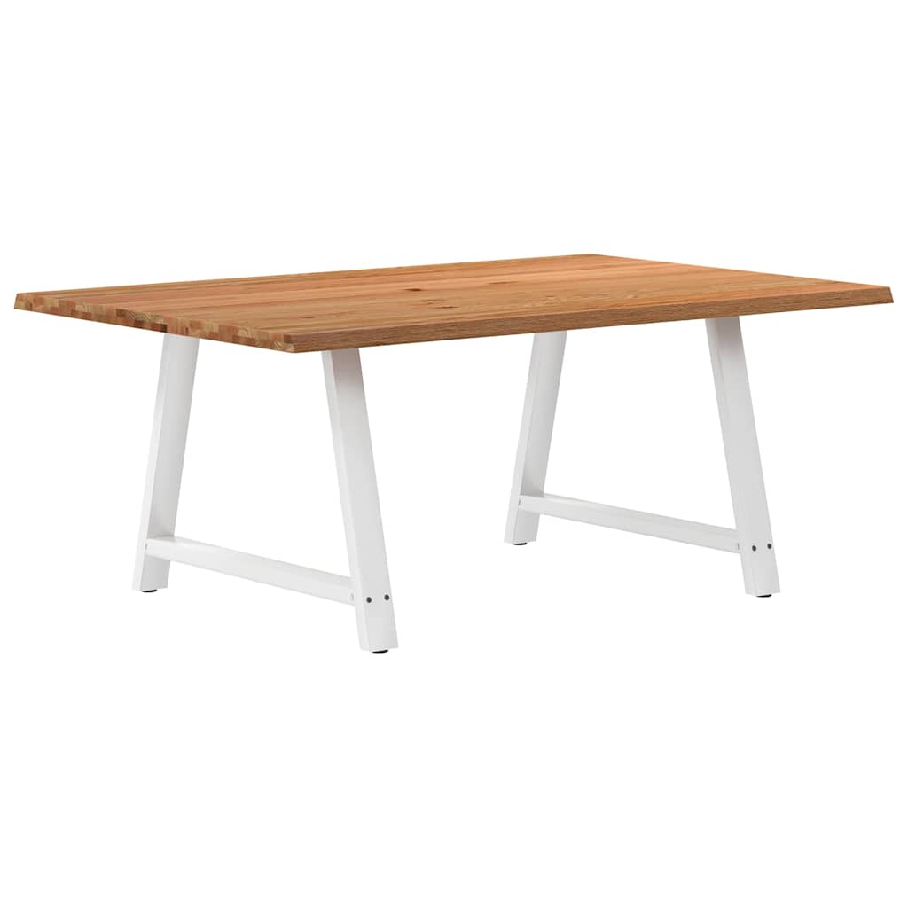 Table À Manger Avec Bord Naturel 180X100X74Cm Bois Massif Chêne Blanc-La-Fabrique-Industrielle