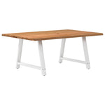 Table À Manger Avec Bord Naturel 180X100X74Cm Bois Massif Chêne Blanc-La-Fabrique-Industrielle