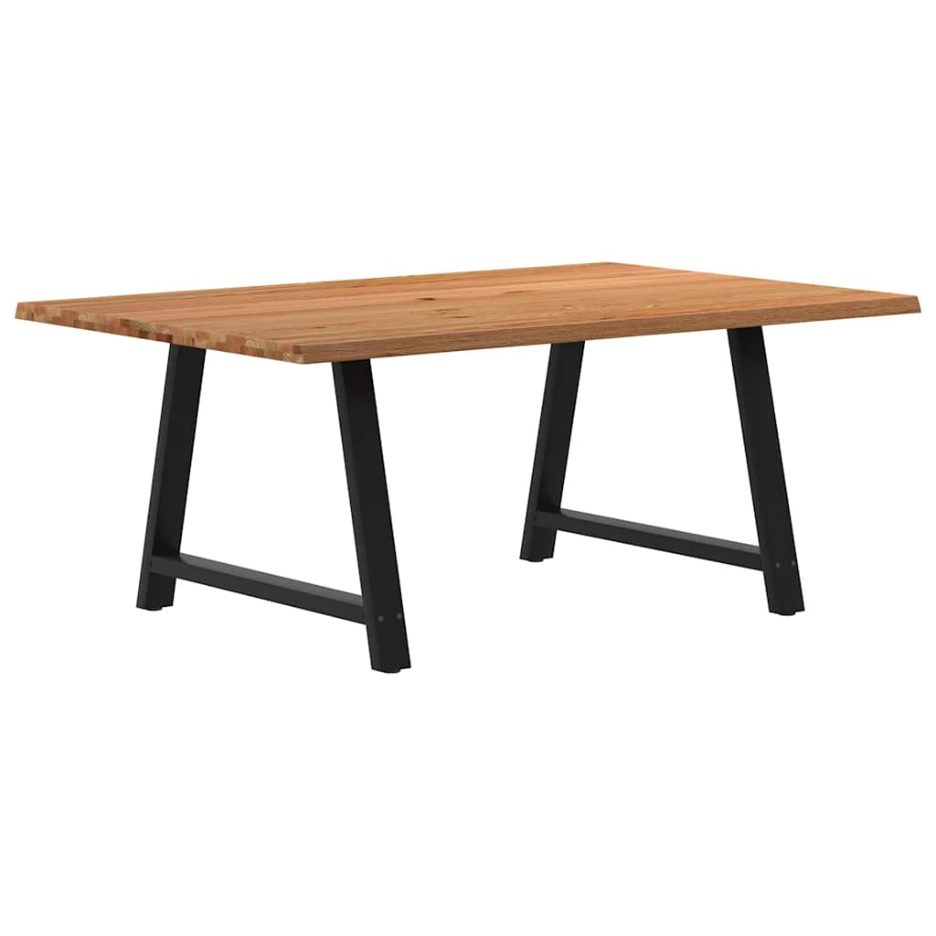 Table À Manger Avec Bord Naturel 180X100X74Cm Bois Massif Chêne Noir-La-Fabrique-Industrielle