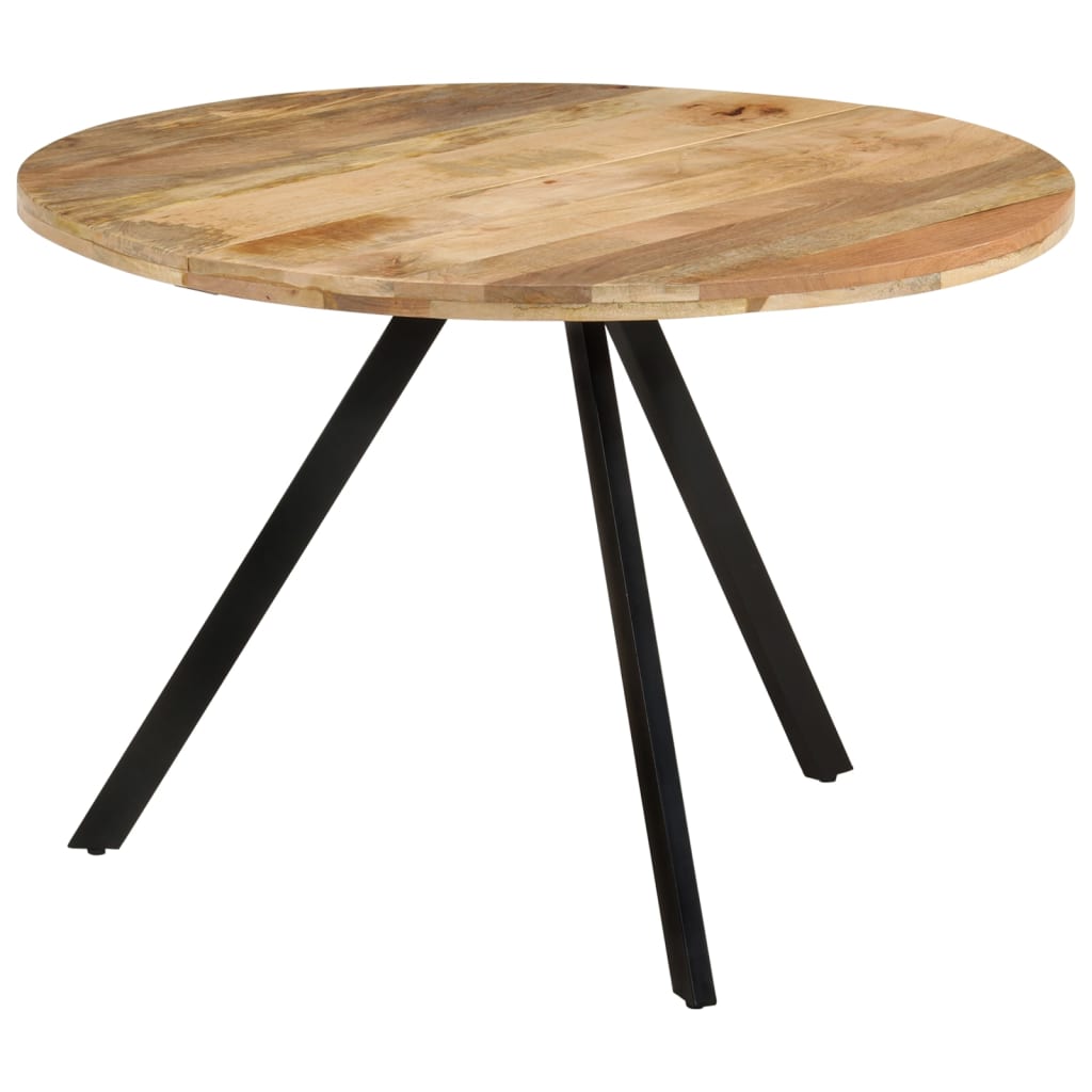 Table À Manger en Bois Massif et Pied Métal-bois de manguier massif-1-Ø 110 x 75 cm-La-Fabrique-Industrielle