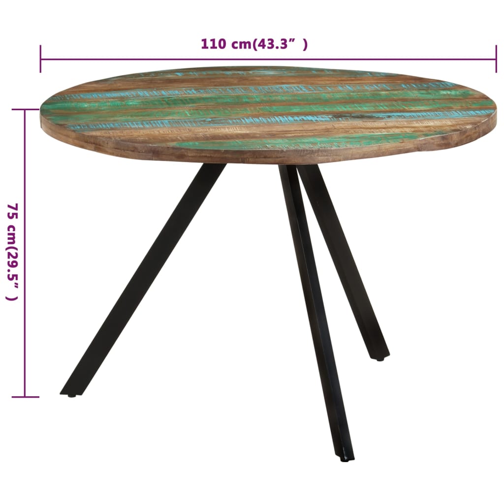 Table À Manger en Bois Massif et Pied Métal-La-Fabrique-Industrielle