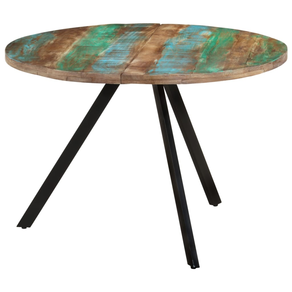 Table À Manger en Bois Massif et Pied Métal-La-Fabrique-Industrielle