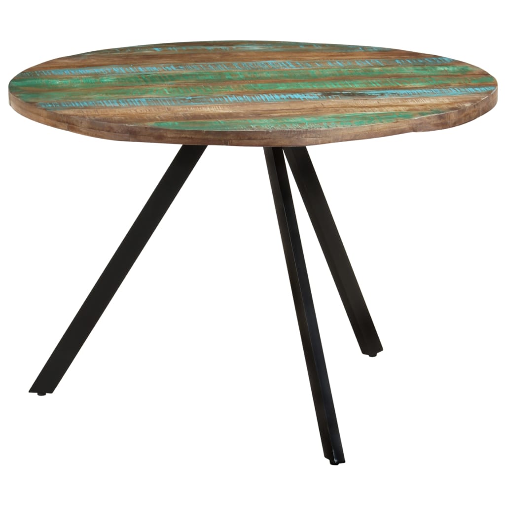 Table À Manger en Bois Massif et Pied Métal-La-Fabrique-Industrielle