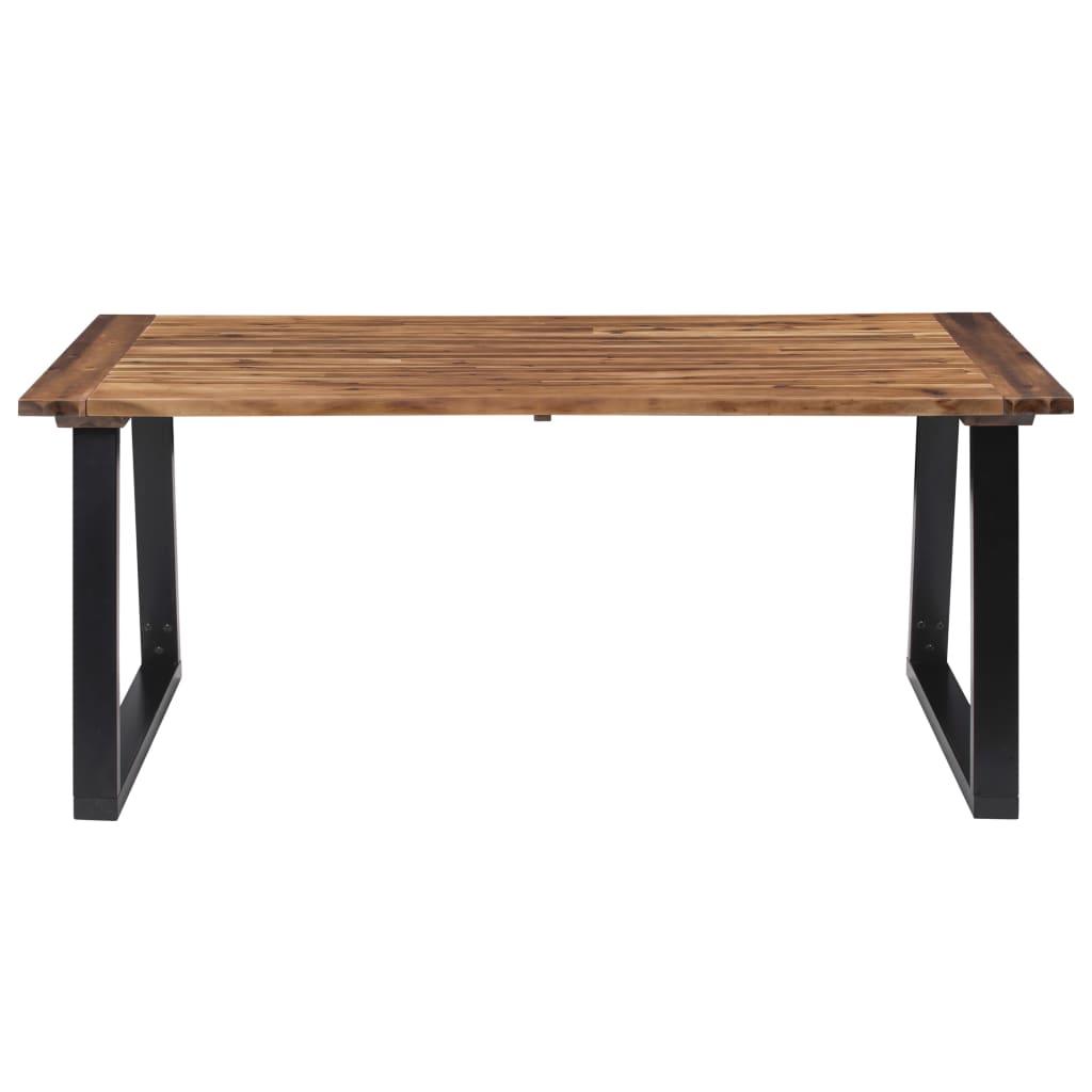 Table À Manger en Bois d'Acacia et Métal Noir-La-Fabrique-Industrielle