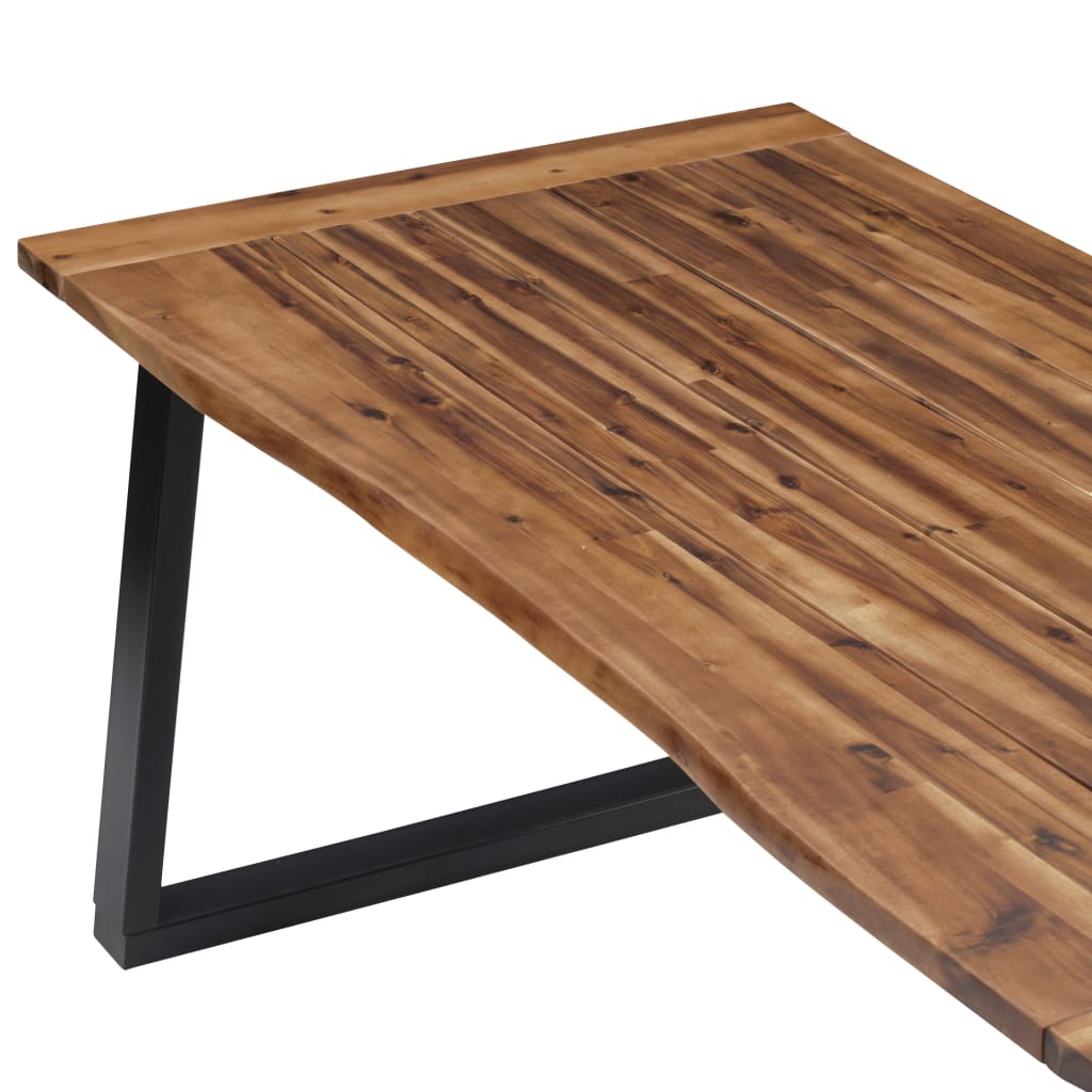 Table À Manger en Bois d'Acacia et Métal Noir-La-Fabrique-Industrielle